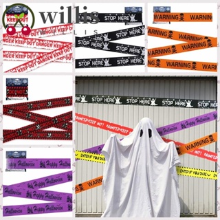 Willis เทปเตือนกะโหลก สีม่วง 6 เมตร แบบใช้แล้วทิ้ง สําหรับตกแต่งปาร์ตี้ฮาโลวีน