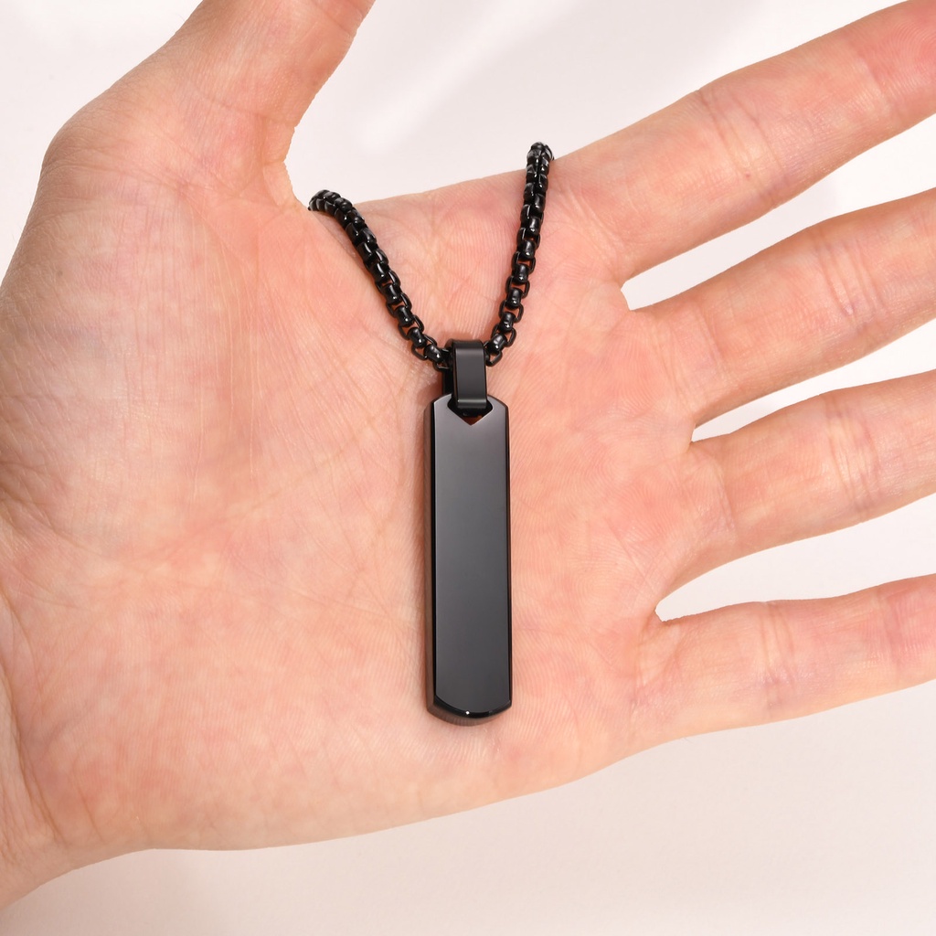 Vnox สร้อยคอสเตนเลส จี้ตัวอักษร แนวตั้ง บาร์ ของขวัญเครื่องประดับ สําหรับผู้ชาย ผู้หญิง - รูปที่ 5