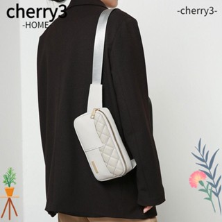 Cherry3 กระเป๋าคาดอก กระเป๋าคาดเอว หนัง PU ความจุขนาดใหญ่ สีพื้น เรียบง่าย สําหรับผู้หญิง