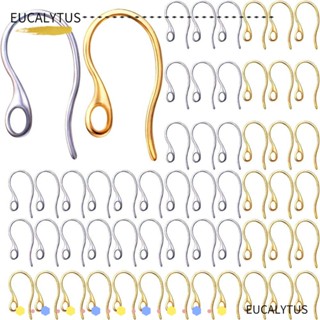 Eutus ต่างหูตะขอ สเตนเลส สีเงิน สีทอง พร้อมห่วง เครื่องประดับ