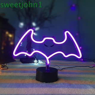 Sweetjohn ป้ายไฟนีออน LED รูปฟักทอง ทนทาน ใช้แบตเตอรี่ USB สําหรับห้องครัว