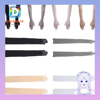 Diachath ถุงมือตาข่าย แบบเต็มนิ้ว ป้องกันแสงแดด สีโปร่งใส