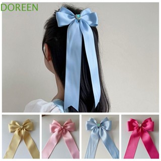 Doreen กิ๊บติดผมหางม้า ริบบิ้นโบว์ หัวใจ สีชมพู อินเทรนด์ เครื่องประดับผมหางม้า ที่จับผม โบว์ เด็กผู้หญิง