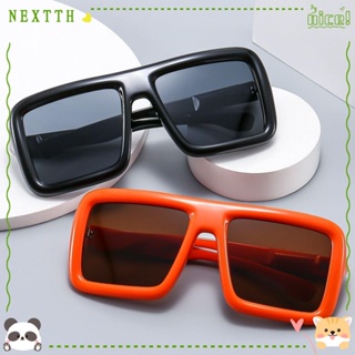 Nextth แว่นตากันแดด UV400 กรอบหนา ทรงสี่เหลี่ยม ขนาดใหญ่ สไตล์พังก์ สําหรับผู้หญิง และผู้ชาย