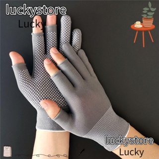 Lucky ถุงมือตกปลา กันลื่น แบบเปิดครึ่งนิ้ว สําหรับเล่นกีฬา ปั่นจักรยาน