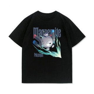 เสื้อผ้า โปเกมอนอะนิเมะ Magnemite พิมพ์เสื้อน่ารักแขนสั้นผู้ชายผ้าฝ้ายแนวโน้ม พิมพ์ลาย
