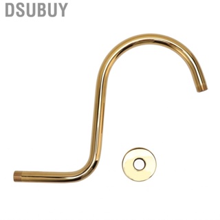 Dsubuy Stainless Steel S Shaped Raised Shower Arm And Flange NPT Brushed Gold