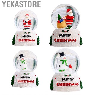 Yekastore Christmas Glowing Crystal Ball  Powered Glass Desktop Ornaments Eve Decoration Children Gift