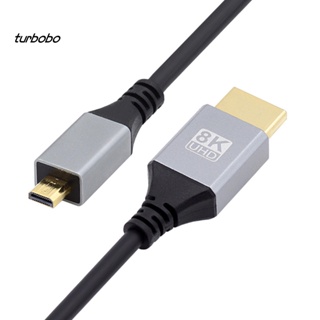 Turbobo สายเคเบิลอะแดปเตอร์วิดีโอ ช่องเสียง 8k Micro Hdmi เป็น Hdmi สองทาง คุณภาพสูง สําหรับทีวี Hd ยืดหยุ่น ปลั๊กแอนด์เพลย์ พร้อมโฮสต์มอนิเตอร์ 60hz