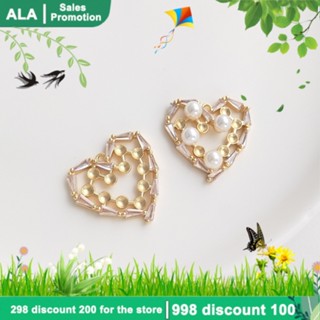 【❤️เครื่องประดับ DIY❤️】จี้ลูกปัดไข่มุก ทองแท้ 14K รูปหัวใจ ประดับเพทาย ขนาดเล็ก DIY [จี้ชาร์ม/จี้/จี้สร้อยคอ/จี้ ทองคํา/จี้ทองคําแท้/เครื่องประดับสร้อย/เครื่องประดับสร้อยคอ/pendant//fashion necklace/bracelet/chain/accessories]