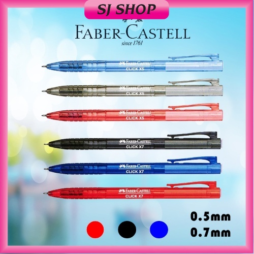 FABER CASTELL Ball ปากกา 0.5 มม.0.7 มม.1.0 มม.Faber Castell Ball ปากกาคลิก X5 X7 X10 NX23 Pilot Ball