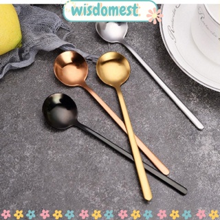 WISDOMEST ช้อนกาแฟ 304 สีพื้น สไตล์นอร์ดิก สําหรับขนมหวาน