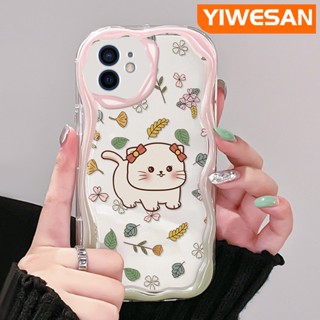 เคสโทรศัพท์มือถือใส แบบนิ่ม ลายการ์ตูนแมว และดอกไม้ กันกระแทก สําหรับ iPhone 12 12 Pro 12 Mini 12 Pro Max