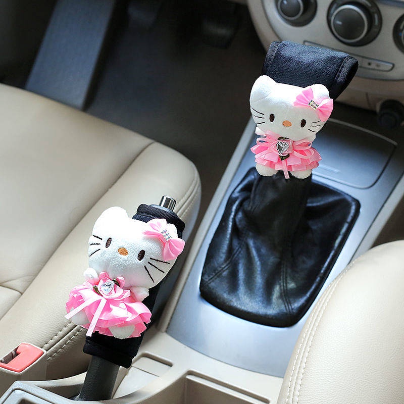 Auto Gear Cover Cartoon Cute Shift Knob Cover Automatic Manual Gear Lever Cover Handbrake Sleeve Car Interior Decoration Universal Cute Car Decoration car interior accessories