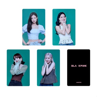 โปสการ์ดอัลบั้ม Black-Pink BPTG THE GAME JENNIE JISOO LISA ROSE สีดํา สีชมพู จํานวน 4 ชิ้น ต่อชุด