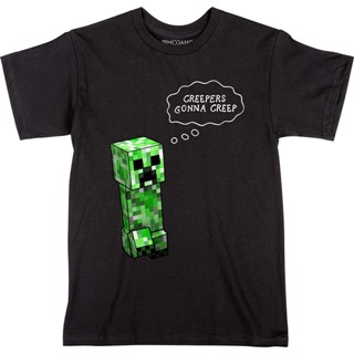 เสื้อยืดคอกลม แขนสั้น ผ้าฝ้าย 100% พิมพ์ลายเกม minecraft พลัสไซซ์ สําหรับผู้ชาย