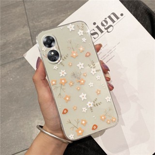 พร้อมส่ง เคสโทรศัพท์มือถือ ซิลิคอน TPU นิ่ม แบบใส ปิดด้านหลัง ลายดอกไม้จิ๋ว สไตล์โรแมนติก แฟชั่นเรียบง่าย สําหรับ OPPO A38 OPPOA38 4G 2023