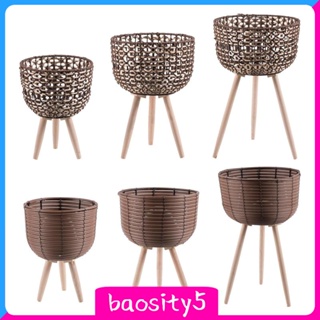 [Baosity5] ตะกร้าหวาย พร้อมขาตั้ง สไตล์โมเดิร์น สําหรับตกแต่งบ้าน ระเบียง ห้องรับประทานอาหาร