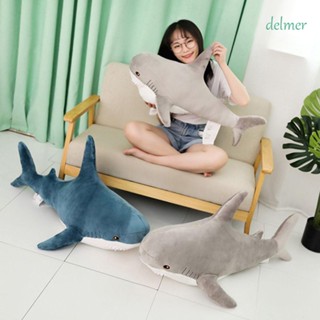 Delmer ตุ๊กตาปลาฉลาม ผ้ากํามะหยี่ขนนิ่ม ขนาด 100 ซม. ของเล่นสําหรับเด็ก