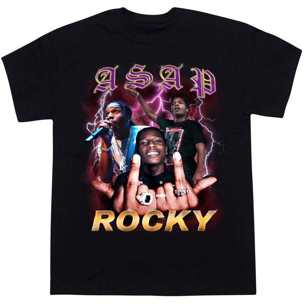 พร้อมส่ง เสื้อยืดคอปกผ้าฝ้าย asap Rocky