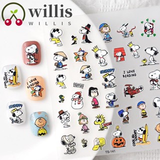 Willis สติกเกอร์ติดเล็บ ลายการ์ตูนสัตว์ โดราเอมอน สุนัขน่ารัก มีกาวในตัว อุปกรณ์เสริม สําหรับตกแต่งเล็บ