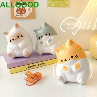 Allgoods ของเล่นบีบสกุชชี่ หนัง PU นิ่ม รูปการ์ตูนแมวน่ารัก สําหรับแมว