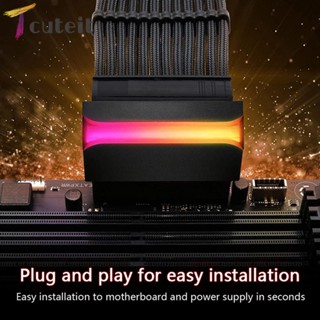 Tcuteit TEUCER อะแดปเตอร์ซ็อกเก็ตเชื่อมต่อ 5V 3-Pin ARGB Aura Sync ATX 24-Pin เป็น 90 องศา