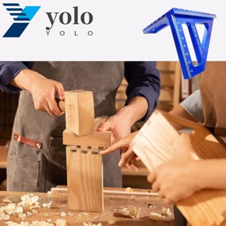 Yolo ไม้โปรแทรกเตอร์ ไม้บรรทัดสามเหลี่ยม อลูมิเนียมอัลลอย 3D ถอดออกได้ สําหรับงานไม้