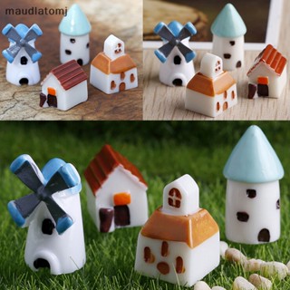 Maud บ้านตุ๊กตากังหันลม ขนาดเล็ก DIY สําหรับตกแต่งบ้านตุ๊กตา 4 ชิ้น ต่อชุด EN