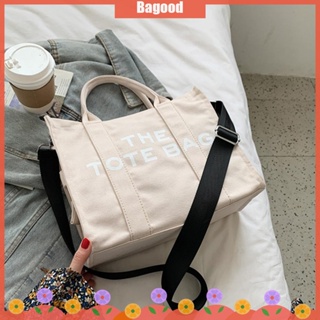 ♪Bagood♪พร้อมส่ง กระเป๋าถือ กระเป๋าสะพายไหล่ ผ้าแคนวาส ทรงโท้ท ขนาดใหญ่ จุของได้เยอะ พิมพ์ลายตัวอักษร หรูหรา สําหรับสตรี 2023