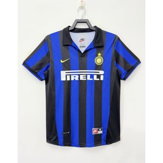 เสื้อกีฬาแขนสั้น ลายทีมชาติฟุตบอล Inter Home Jersey 1998-99 ไซส์ S-XXL AAA สไตล์วินเทจ