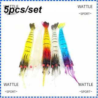 Wattle เหยื่อตกปลาซิลิโคน รูปหนอน แบบนิ่ม สร้างสรรค์ 5 ชิ้น/ล็อต