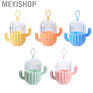 Meyishop Makeup Sponge Holder  Transparent Cactus Shape Beauty Blender Portable with Lid for Desktop