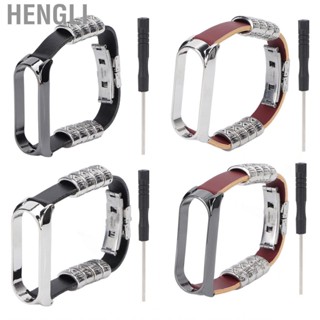 Hengli Retro Leather Wrist Strap  Easy To Wear Watch Straps Replacement for Mi Band 5/6 NFC