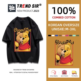 TrendSir พร้อมส่ง🚚 เสื้อยืดไซส์ใหญ่🥇 ลายกีฬาแฟชั่น☀ oversize เสื้อโอเวอร์ไซส์🪐เกาหลี 7สี M-3XL