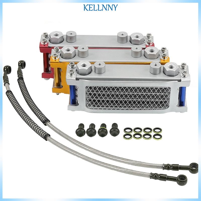 Kellnny หม้อน้ําระบายความร้อนน้ํามัน อลูมิเนียม สีแดง สีเหลือง สําหรับรถจักรยานวิบาก 50-140cc