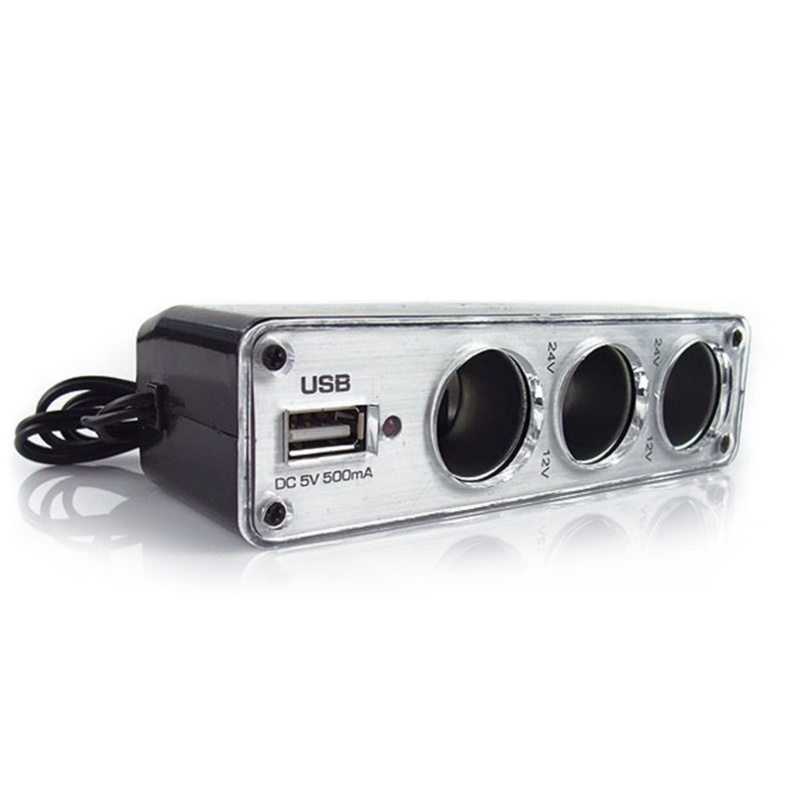 ซ็อกเก็ตขยายที่จุดบุหรี่ไฟฟ้า พร้อมที่ชาร์จ USB สําหรับรถยนต์ - รูปที่ 2