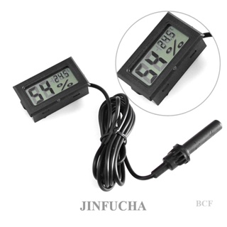 Jinfucha เครื่องวัดความชื้นดิจิทัล LCD ขนาดเล็ก สีดํา สีขาว