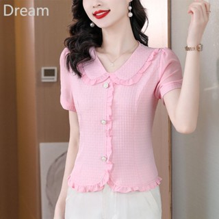 Elegant chiffon shirt womens summer new small western style age-reducing short-sleeved shirt beautiful shirt