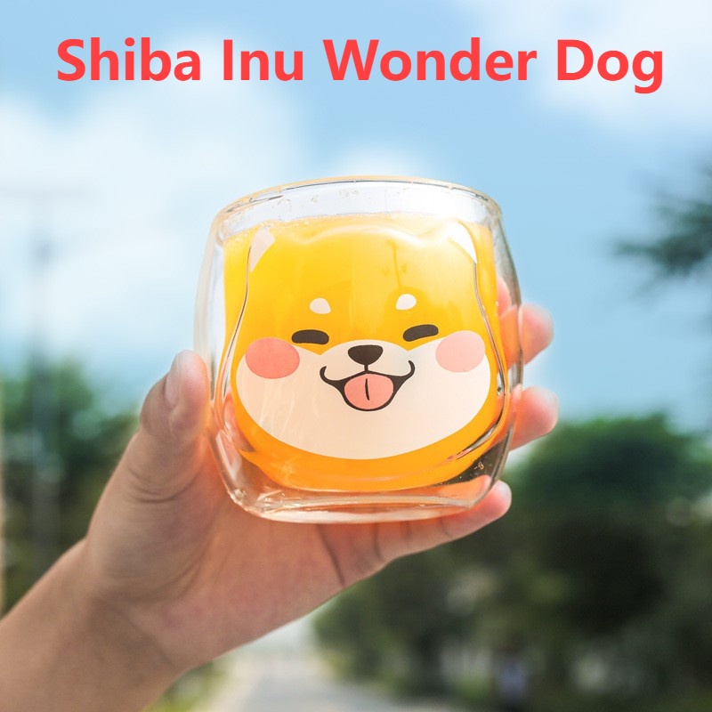 Shiba Inu Smile Wonder Dog Big Head Milk Juice Cup Double Layer