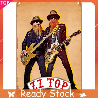 แผ่นป้ายโลหะดีบุก ZZ TOP สไตล์วินเทจ ขนาด 20x30 ซม. สําหรับบาร์ ผับ คาเฟ่ คาเฟ่