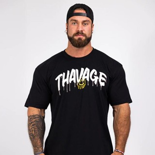 พร้อมส่ง เสื้อยืดแขนสั้น คอกลม ทรงหลวม ลาย CBUM FITNESS THAVAGE DAY Chris