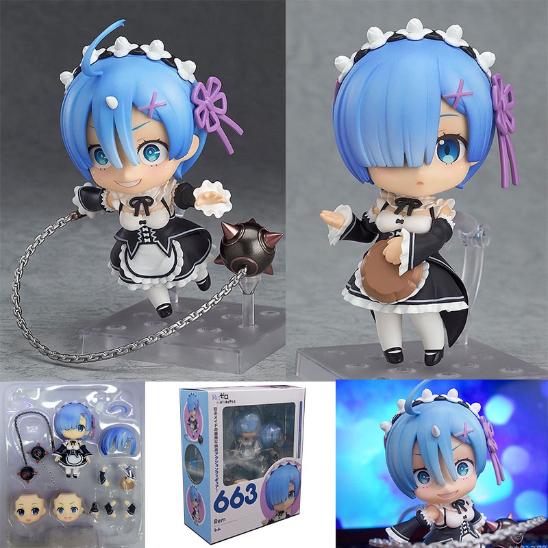 โมเดลฟิกเกอร์ Pvc อนิเมะ Nendoroid Re:Life in A Different World From Zero 663 Rem ของเล่น ของขวัญ สํ