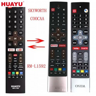 ใหม่ รีโมตคอนโทรล สําหรับ Skyworth COOCAA HUAYU RM-L1592 Android Smart TV พร้อม Netflix YouTube และ Play