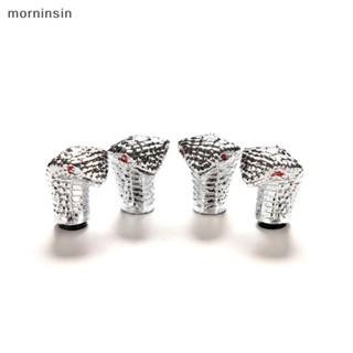 Morn ฝาครอบวาล์วยางรถยนต์ กันฝุ่น ลายงู งู สําหรับรถมอเตอร์ไซด์ EN 4 ชิ้น