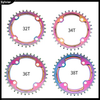 [sylviar] จานหน้าจักรยาน MTB ชุบสี 104BCD