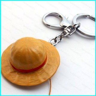 Star3 พวงกุญแจ จี้การ์ตูน One Piece Monkey·D·Luffy Straw Hat DIY สําหรับเด็ก