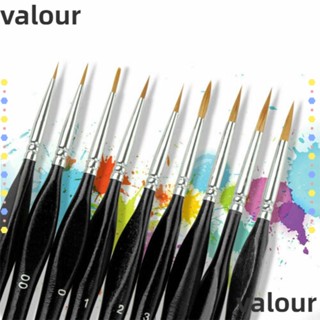 Valour ชุดแปรงวาดภาพสีน้ํามันอะคริลิค ขนาดเล็ก สีดํา 9 ชิ้น ต่อชุด