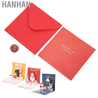 Hanhan Greeting Card  Christmas Exquisite Textured with Envelope  for Decoration Gift