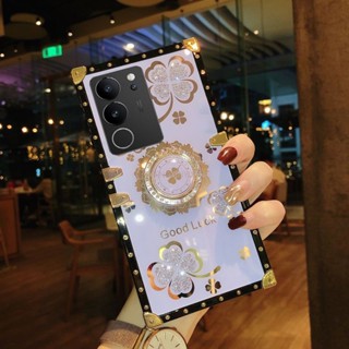 เคสโทรศัพท์มือถือ กันกระแทก พร้อมแหวนขาตั้ง ประดับเพชรเทียม สําหรับ VIVO V29 5G V29PRO 2023 V2250 V 29